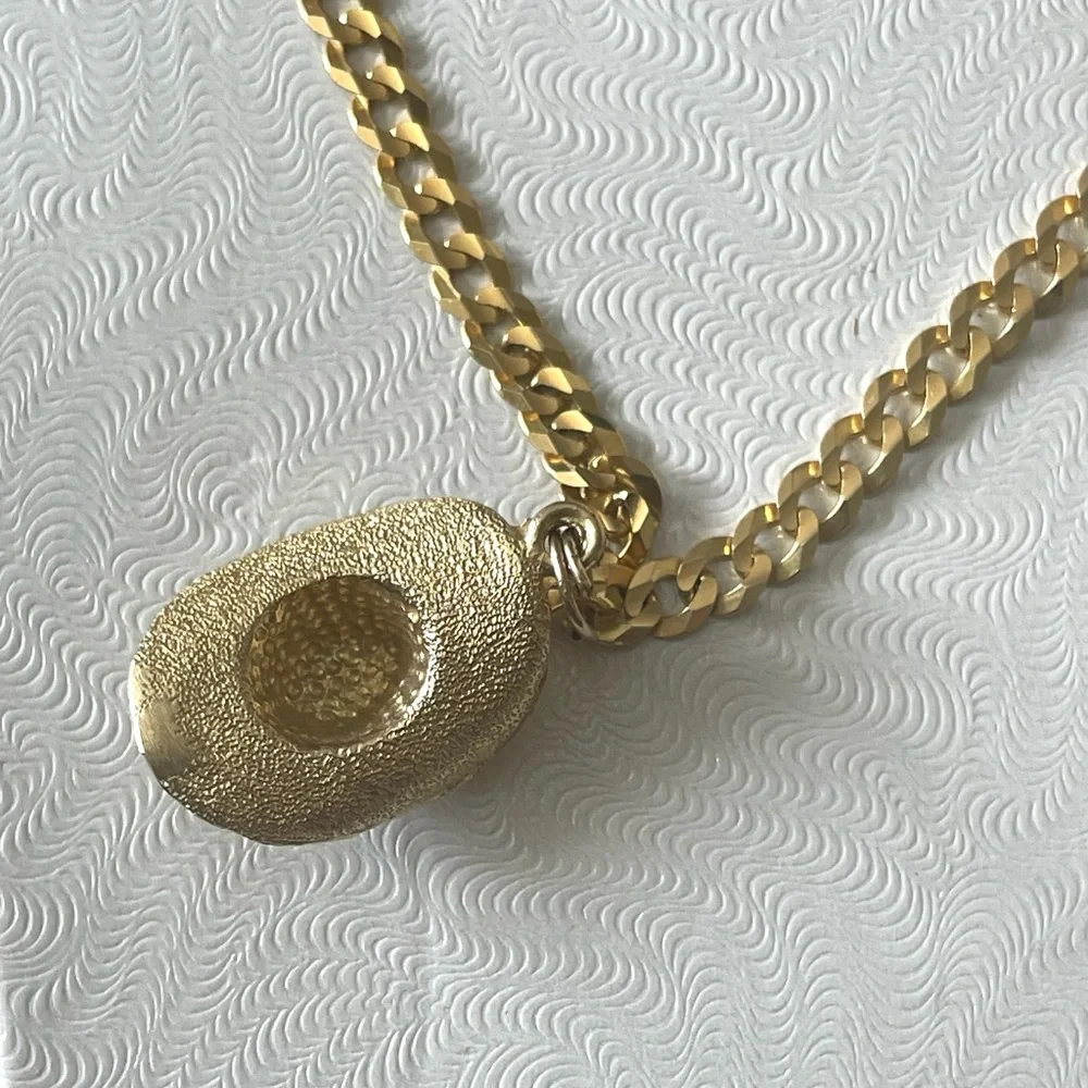 **+For Pablo only **** Italy 14k Gold curb link Bracelet with Sombrero Charm - Picture 9 of 14